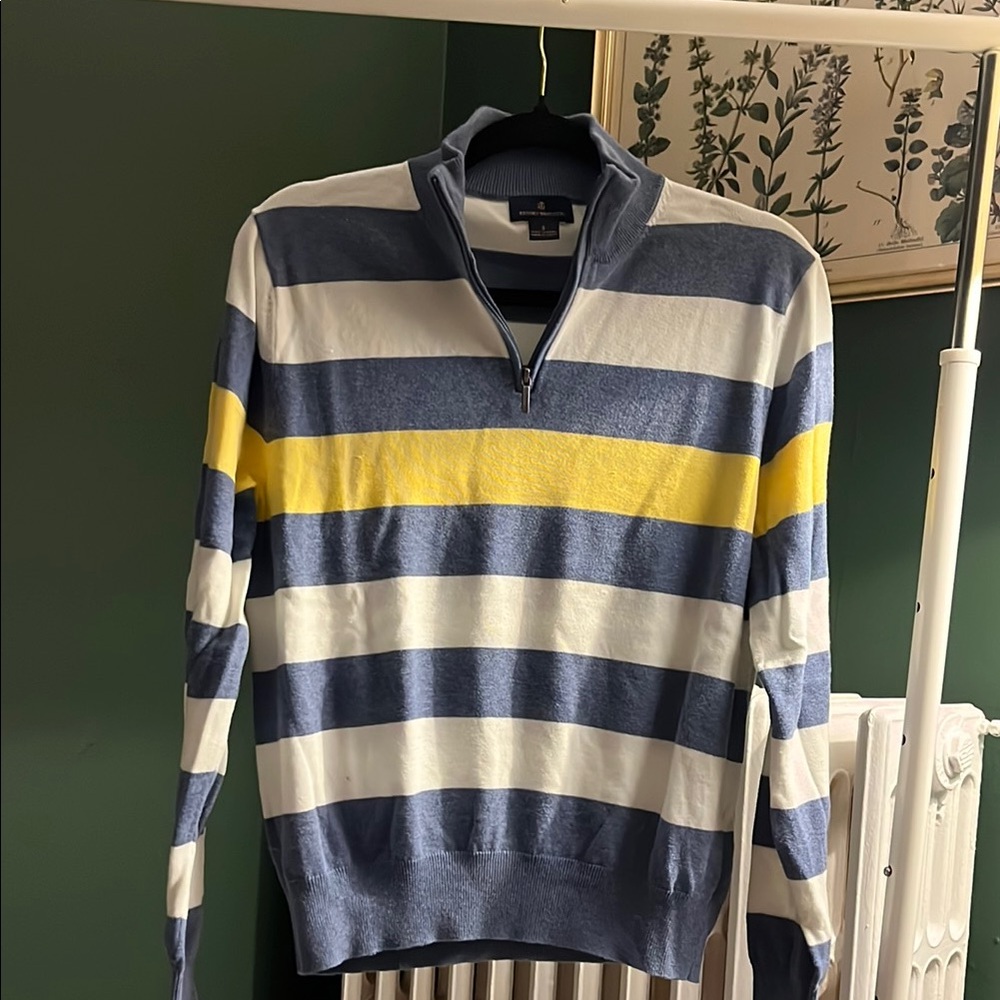 Brooks Brothers Blue and Yellow Men's Sweater